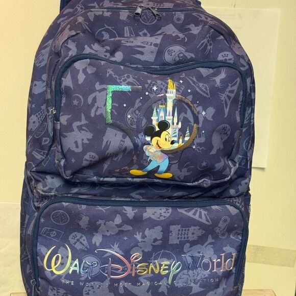 Disney Other - Disney World Blue Backpack with Mickey Mouse 50th anniversary large in size